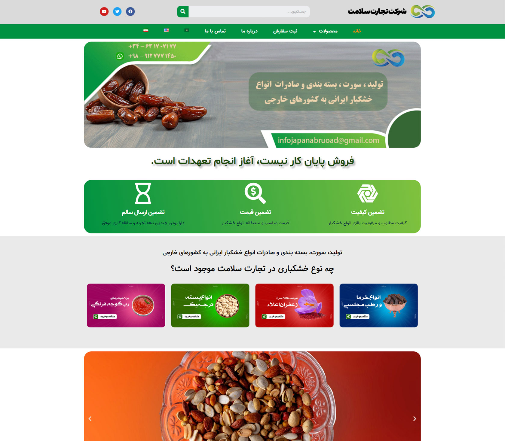 طراحی سایت شرکتی تجارت سلامت