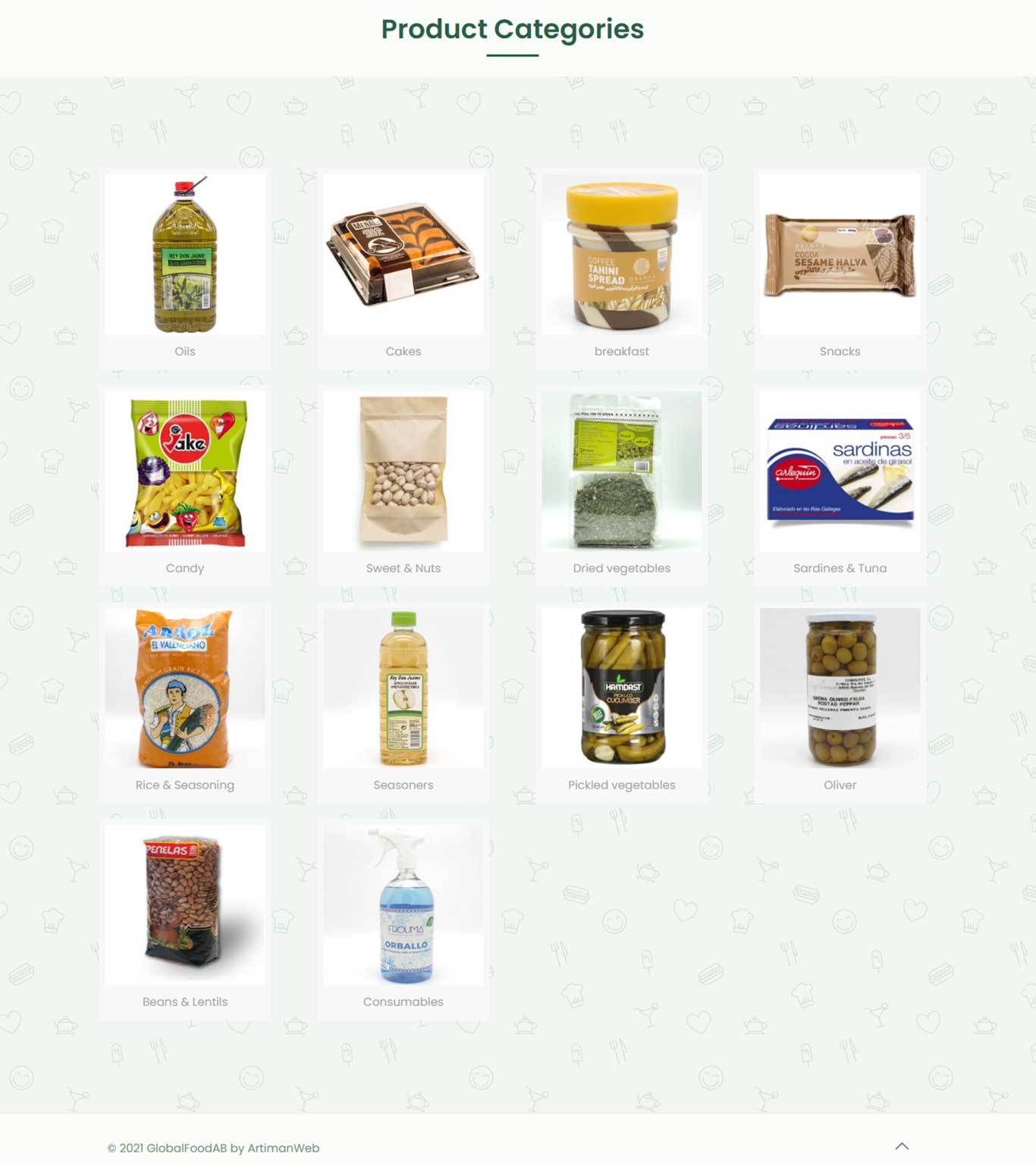 طراحی سایت شرکتی گلوبال فود